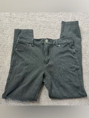 Active USA Dark Charcoal Jegging Pants Jean-Style Pockets Stretchy Knit Size S
